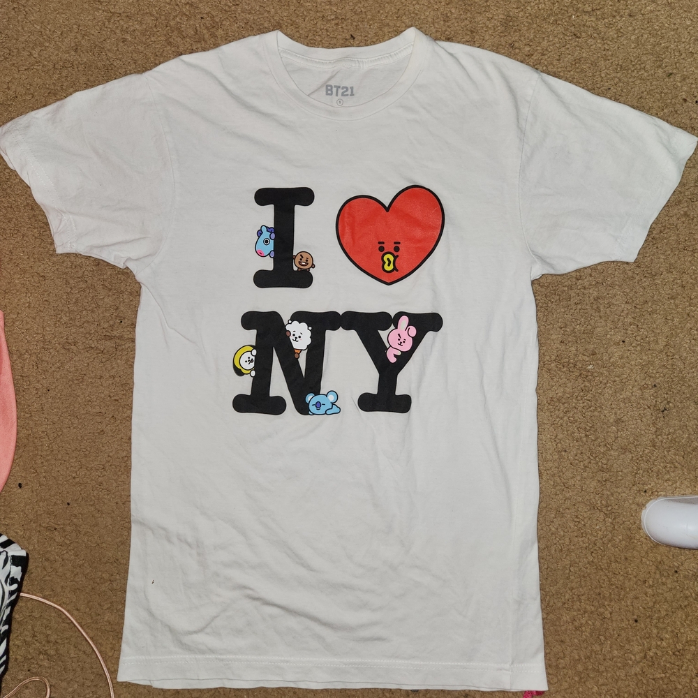 BTS Shirt with Cartoon Print